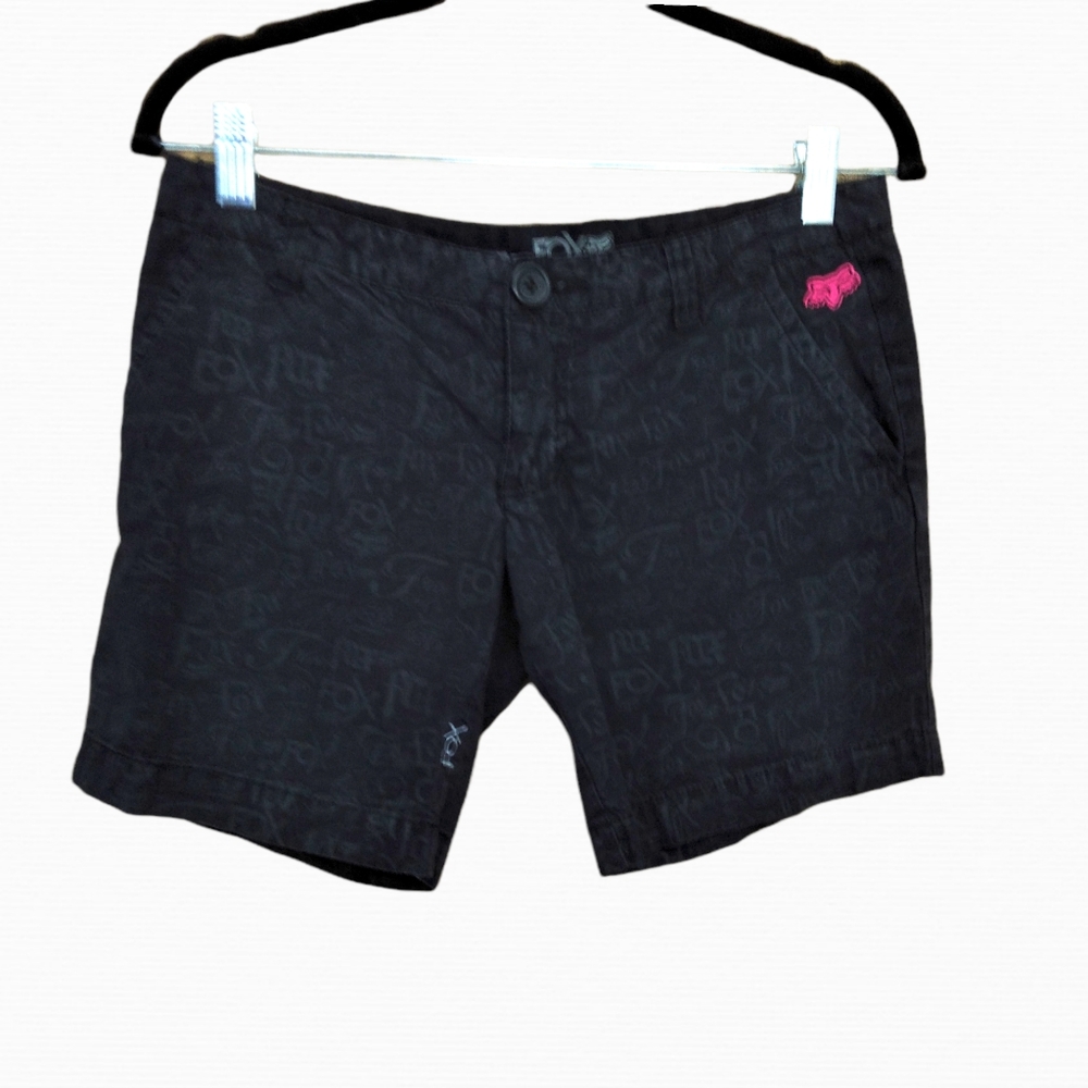 Fox Bermuda shorts black with grey juniors size 1 or women's XS